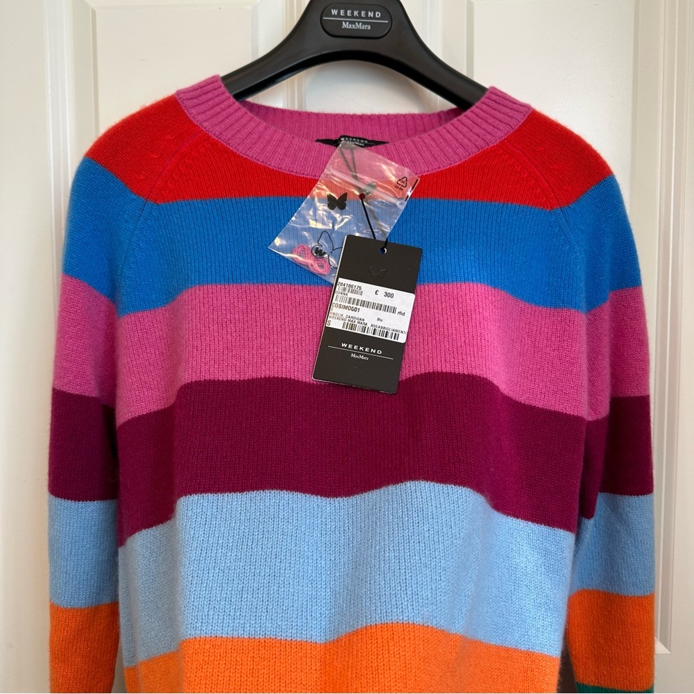 SOLD ! Retail$560 MaxMara Weekend Striped 100% Cashmere Knit Sweater Small NWT - Picture 16 of 16